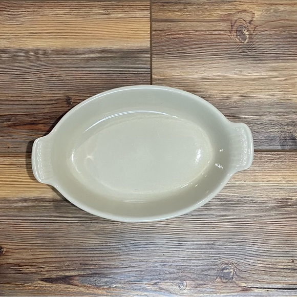 Le Creuset #20 Oval Au Gratin Dish Blue Ivory Enameled Cast Iron Heavy 9 X 6 - Picture 3 of 5